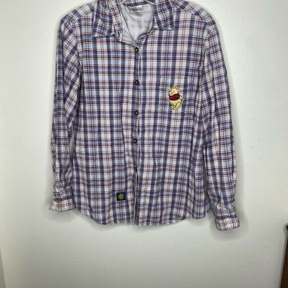 Vintage Disney Winnie the Pooh, flannel plaid button down shirt med - Picture 9 of 11